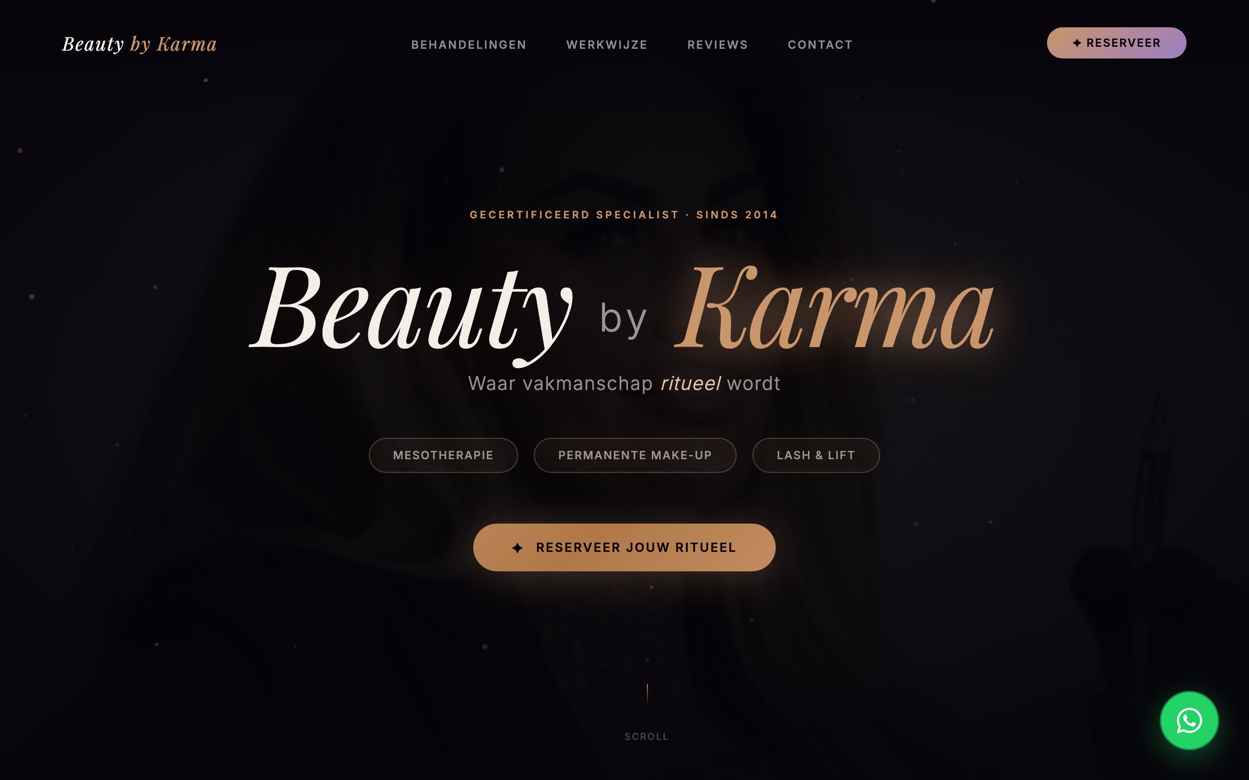 Screenshot van Beauty by Karma website